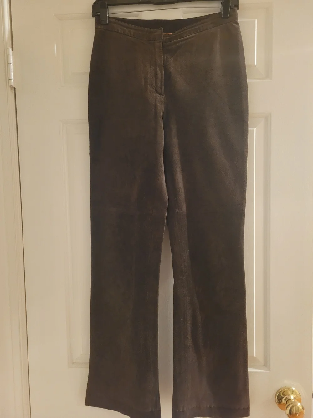 Tory Burch Dark Brown Suede Boot-Cut Pants